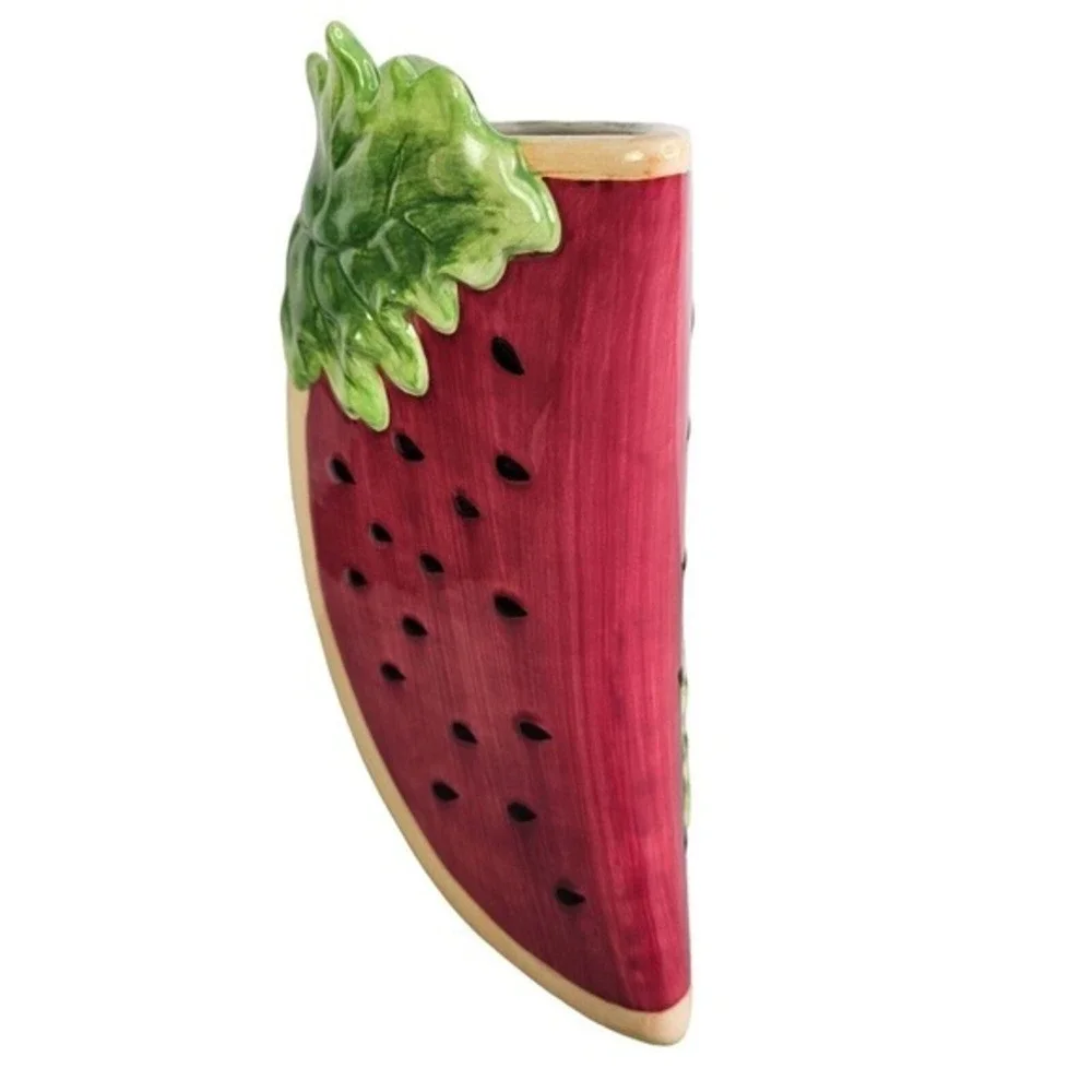 Valerie Watermelon Slice Pitcher Figural Beverage Emboss Home Decor Ceramic READ